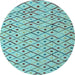 Round Machine Washable Abstract Light Blue Modern Rug, wshabs4764lblu