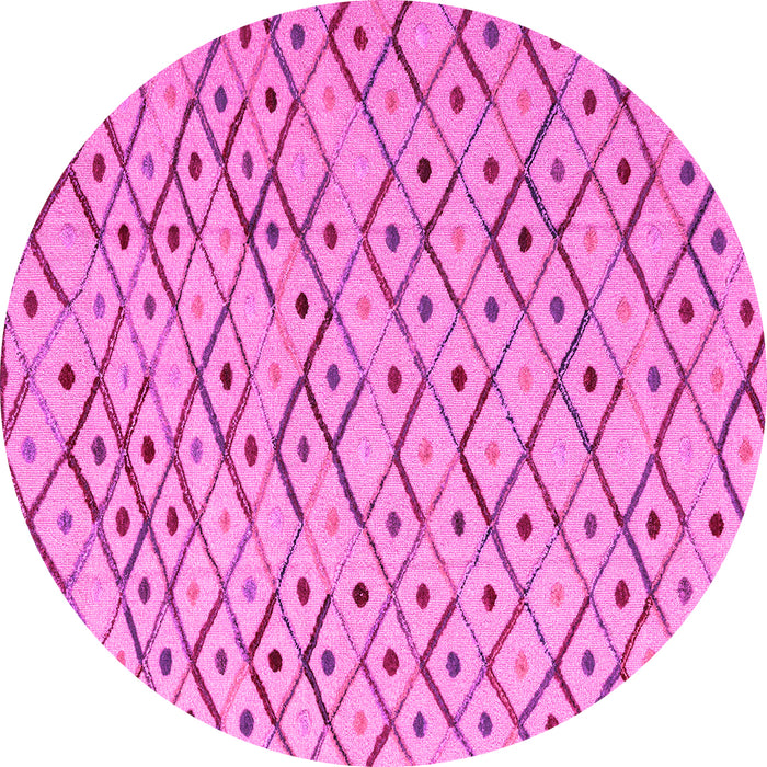 Round Abstract Pink Modern Rug, abs4764pnk