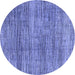 Round Machine Washable Abstract Blue Modern Rug, wshabs4765blu