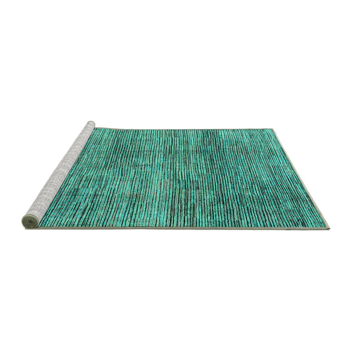 Sideview of Machine Washable Abstract Turquoise Modern Area Rugs, wshabs4765turq