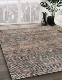 Abstract Coffee Brown Modern Rug in Family Room, abs4765