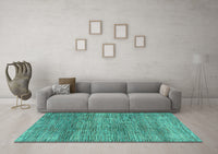 Machine Washable Abstract Turquoise Modern Rug, wshabs4765turq