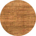 Round Abstract Orange Modern Rug, abs4765org