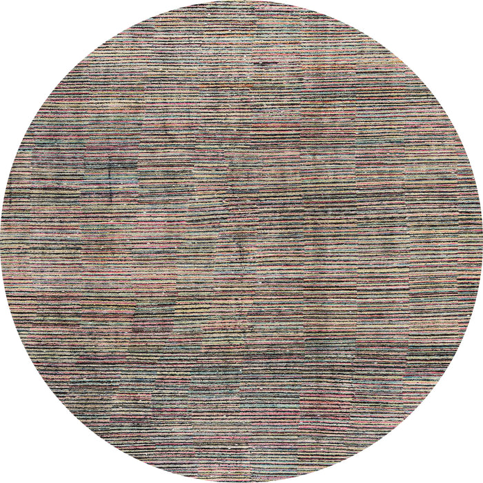 Round Abstract Coffee Brown Modern Rug, abs4765