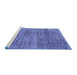 Sideview of Machine Washable Abstract Blue Modern Rug, wshabs4765blu