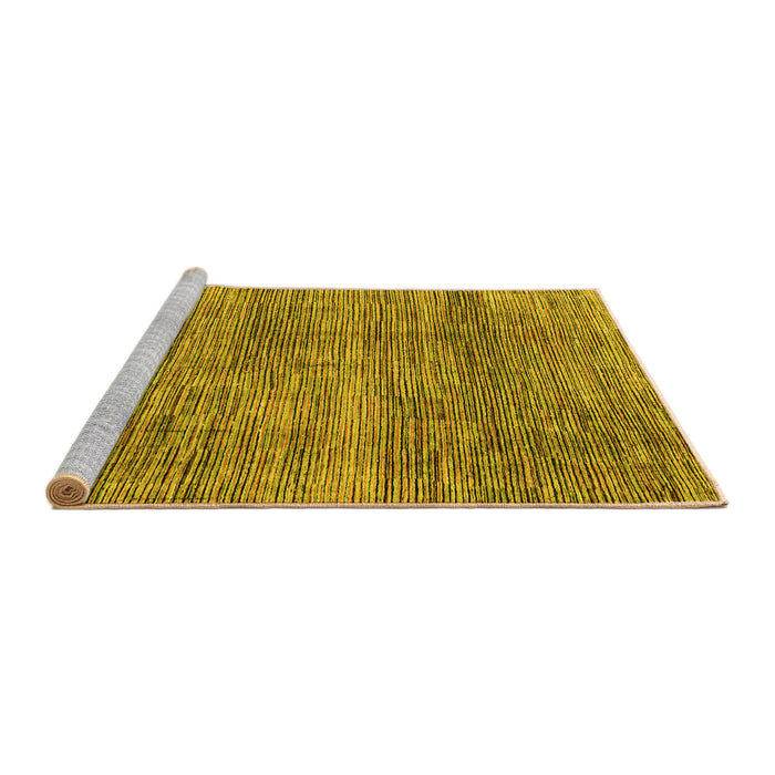 Sideview of Machine Washable Abstract Yellow Modern Rug, wshabs4765yw