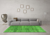 Machine Washable Abstract Green Modern Rug, wshabs4765grn