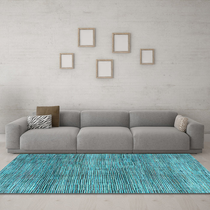 Machine Washable Abstract Light Blue Modern Rug in a Living Room, wshabs4765lblu