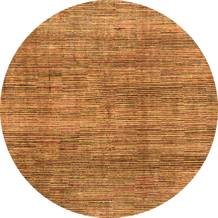 Round Machine Washable Abstract Orange Modern Area Rugs, wshabs4765org