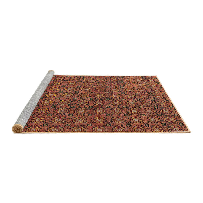 Sideview of Machine Washable Abstract Orange Rug, wshabs4766