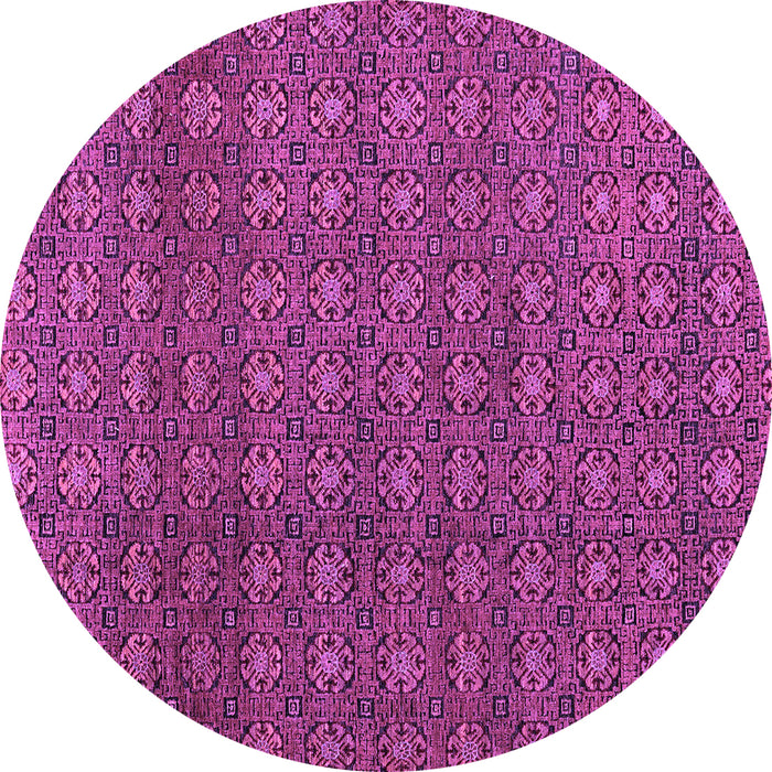 Round Machine Washable Abstract Purple Modern Area Rugs, wshabs4766pur