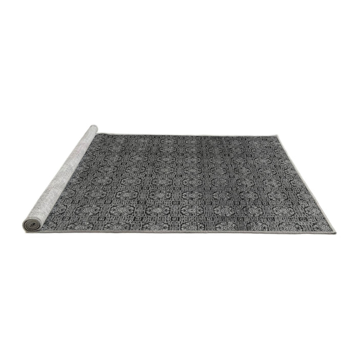 Sideview of Machine Washable Abstract Gray Modern Rug, wshabs4766gry