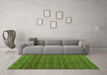 Machine Washable Abstract Green Modern Area Rugs in a Living Room,, wshabs4766grn