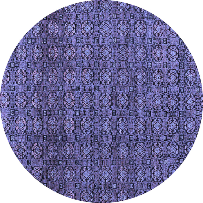 Round Abstract Blue Modern Rug, abs4766blu