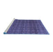 Sideview of Machine Washable Abstract Blue Modern Rug, wshabs4766blu