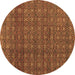 Round Abstract Brown Modern Rug, abs4766brn