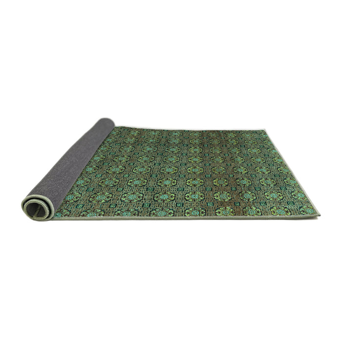 Sideview of Abstract Turquoise Modern Rug, abs4766turq