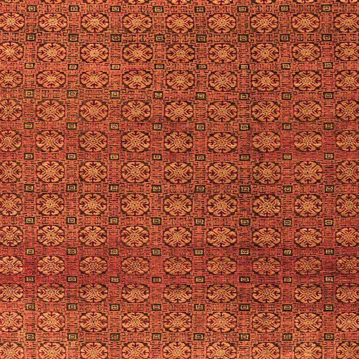 Square Abstract Orange Modern Rug, abs4766org