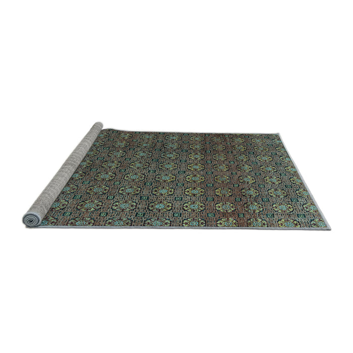 Sideview of Machine Washable Abstract Light Blue Modern Rug, wshabs4766lblu