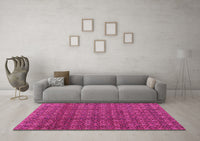 Machine Washable Abstract Pink Modern Rug, wshabs4766pnk