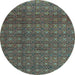 Round Abstract Light Blue Modern Rug, abs4766lblu