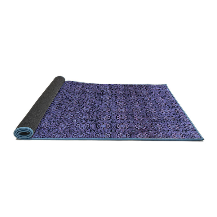 Sideview of Abstract Blue Modern Rug, abs4766blu