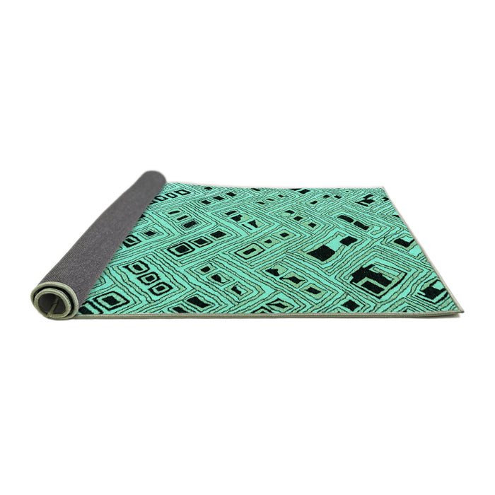 Sideview of Solid Turquoise Modern Rug, abs4767turq