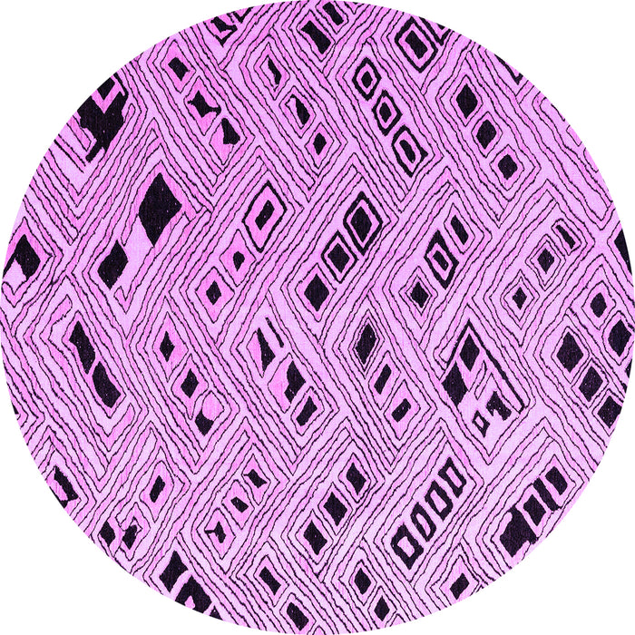 Round Solid Purple Modern Rug, abs4767pur