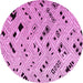 Round Machine Washable Solid Pink Modern Rug, wshabs4767pnk