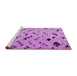 Sideview of Machine Washable Solid Purple Modern Area Rugs, wshabs4767pur
