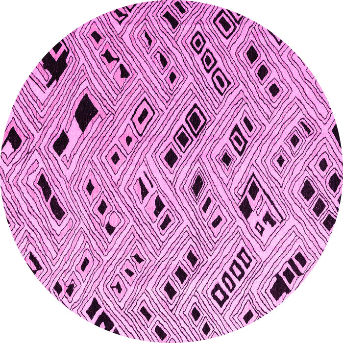 Round Solid Pink Modern Rug, abs4767pnk