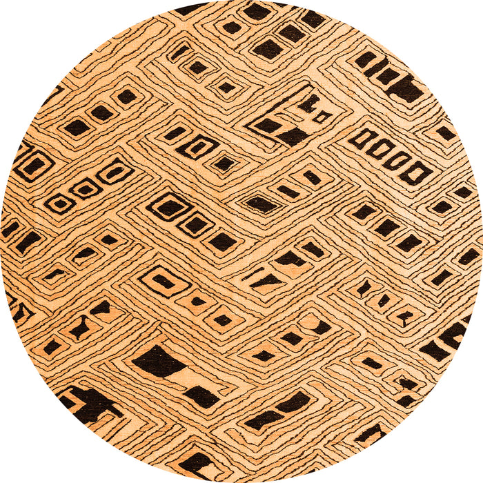 Round Solid Orange Modern Rug, abs4767org