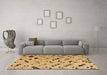 Machine Washable Solid Brown Modern Rug in a Living Room,, wshabs4767brn