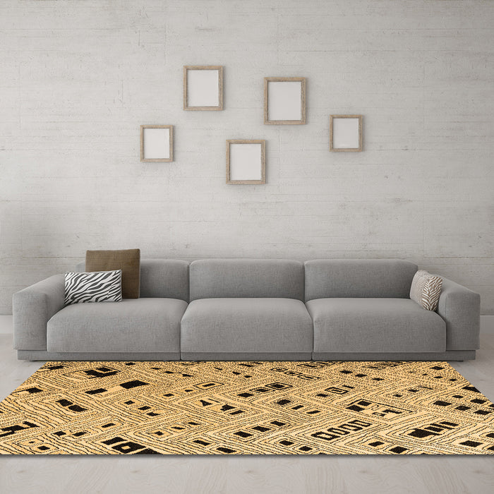 Machine Washable Solid Brown Modern Rug in a Living Room,, wshabs4767brn