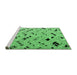Sideview of Machine Washable Solid Emerald Green Modern Area Rugs, wshabs4767emgrn