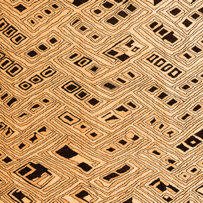 Square Solid Orange Modern Rug, abs4767org