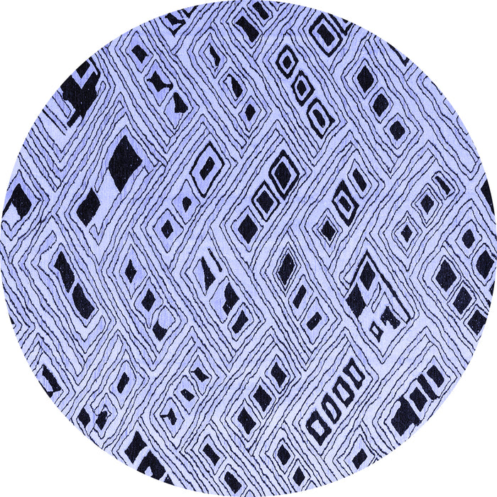 Round Solid Blue Modern Rug, abs4767blu