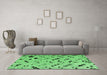 Machine Washable Solid Emerald Green Modern Area Rugs in a Living Room,, wshabs4767emgrn
