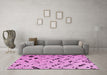 Machine Washable Solid Pink Modern Rug in a Living Room, wshabs4767pnk