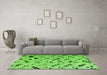 Machine Washable Solid Green Modern Area Rugs in a Living Room,, wshabs4767grn