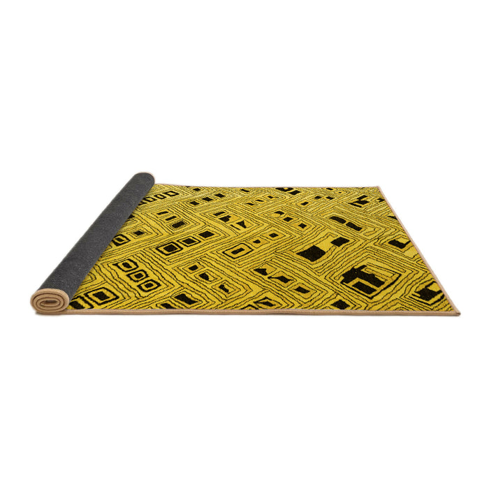 Sideview of Solid Yellow Modern Rug, abs4767yw