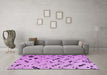 Machine Washable Solid Purple Modern Area Rugs in a Living Room, wshabs4767pur