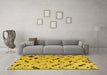Machine Washable Solid Yellow Modern Rug in a Living Room, wshabs4767yw