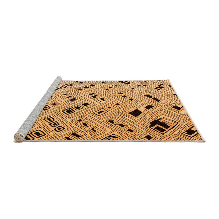 Sideview of Machine Washable Solid Orange Modern Area Rugs, wshabs4767org