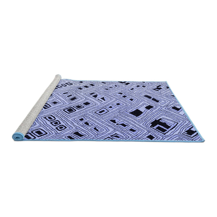 Sideview of Machine Washable Solid Blue Modern Rug, wshabs4767blu