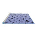 Sideview of Machine Washable Solid Blue Modern Rug, wshabs4767blu