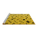 Sideview of Machine Washable Solid Yellow Modern Rug, wshabs4767yw
