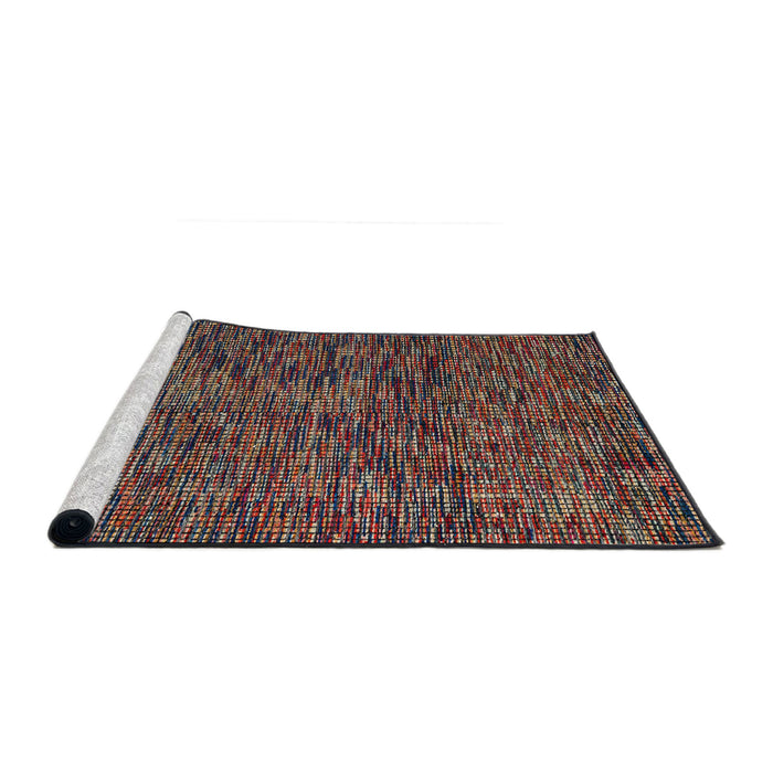Sideview of Machine Washable Abstract Vermilion Red Rug, wshabs4768