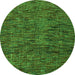 Round Abstract Green Modern Rug, abs4768grn