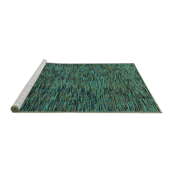 Sideview of Machine Washable Abstract Turquoise Modern Area Rugs, wshabs4768turq